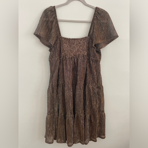 Emily Mini Dress in Lurex Plisse - Picture 5 of 12